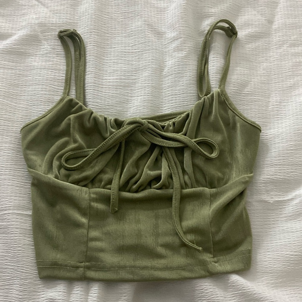 Shein green cropped tank